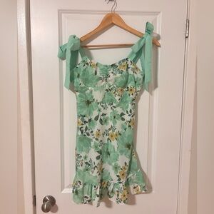 Floral Mint Green Mini Dress